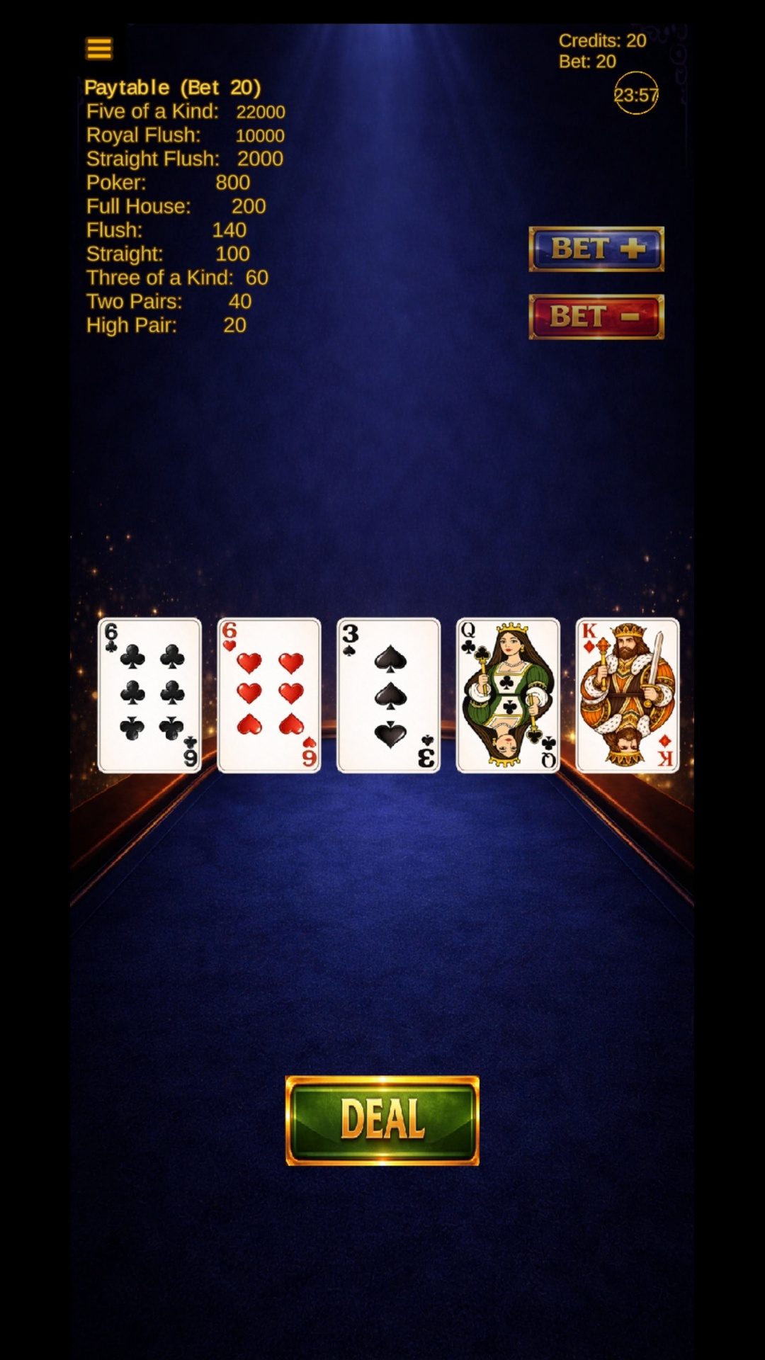 Lucky Deal Poker gameplay screenshot